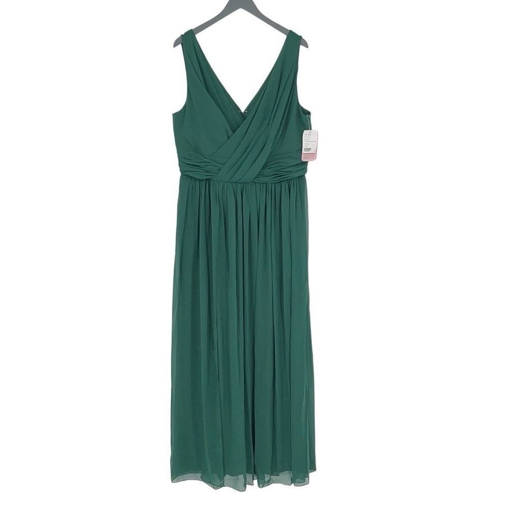 Dressy Collection Vivian Diamond Women's Lux Chiffon V-Neck Draped Maxi Dress Hu